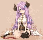  1girl character_request copyright_request hair_over_one_eye long_hair purple_hair sitting solo tagme thomasz 