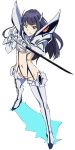  1girl junketsu kill_la_kill long_hair nanase_yoshino simple_background solo sword wake_up_girls! weapon 
