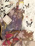  1boy alternate_color alternate_costume brown_hair butterfly leg_up male_focus picture_frame sleeping sorey_(tales) t0mati0a tales_of_(series) tales_of_zestiria 