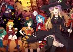  6+girls akashio_(loli_ace) futatsuiwa_mamizou halloween halloween_costume hat hijiri_byakuren houjuu_nue kasodani_kyouko kumoi_ichirin multiple_girls murasa_minamitsu toramaru_shou touhou unzan witch_hat 