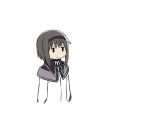  1girl akemi_homura black_hair blank_stare expressionless flat_gaze hairband magical_girl mahou_shoujo_madoka_magica oda_takayuki short_hair simple_background solo 