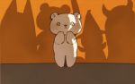  ayu_(mog) bear black_eyes crying full_body halloween hat horns looking_at_viewer original polar_bear shadow solo standing tears witch_hat 