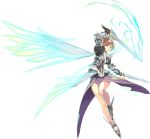  1girl aqua_eyes armor brown_hair dual_wielding eyepatch f8-u_crusader fighter_girl_chronicle full_body official_art shimotsuki_eight solo sword transparent_background weapon 