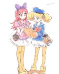  2girls aikatsu! cosplay daisy_duck_(cosplay) donald_duck_(cosplay) hat map multiple_girls pantyhose 
