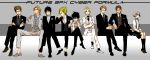  6+boys black_hair bleed_kaga blonde_hair braid edelhi_bootsvorz formal franz_heinel future_gpx_cyber_formula green_hair grey_hair henri_claytor highres hoshino_lily jackie_gudelhian karl_lichter_von_randoll kazami_hayato long_hair multicolored_hair multiple_boys orange_hair redhead shinjou_naoki short_hair sugou_osamu suit two-tone_hair 