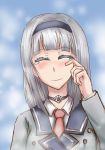  1girl anna_nishikinomiya closed_eyes commentary_request hairband matsuki_miyu shimoneta_to_iu_gainen_ga_sonzai_shinai_taikutsu_na_sekai short_hair silver_hair solo 