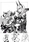  2girls angry animal_ears bare_shoulders bell blush bondage_outfit breasts cape carmilla_(fate/grand_order) caster_(fate/extra) cat_ears cat_tail chain cleavage clenched_hand detached_sleeves fate/grand_order fate_(series) hair_ribbon hammer horns iron_maiden jingle_bell large_breasts mask multiple_girls ribbon syatey tail tamamo_cat_(fate/grand_order) thigh-highs whip 