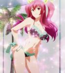  1girl bikini highres pink_eyes pink_hair rakudai_kishi_no_cavalry screencap sparkle stella_vermillion swimsuit twintails 
