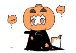  1girl halloween_costume kantai_collection northern_ocean_hime paint pumpkin solo white_background yuzuki_gao 