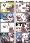  ! 4koma ? anchorage_water_oni breasts cleavage comic dress drooling enemy_aircraft_(kantai_collection) giving_up_the_ghost gooster kantai_collection long_hair multiple_4koma northern_ocean_hime o3o re-class_battleship seaport_water_oni shinkaisei-kan short_hair silent_comic sweatdrop tail white_dress white_hair white_skin 