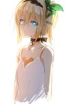  1girl blonde_hair blue_eyes choker crying crying_with_eyes_open edna_(tales) flat_chest hair_ribbon hairband looking_at_viewer one_side_up ribbon short_hair solo tales_of_(series) tales_of_zestiria tears tusia 