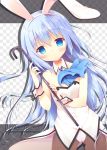  blue_eyes blue_hair blush dress gochuumon_wa_usagi_desuka? kafuu_chino long_hair usa_mimi 