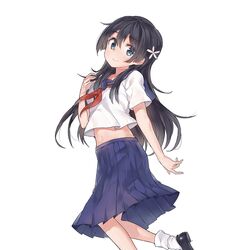  black_hair blue_eyes blush long_hair saten_ruiko seifuku smile to_aru_kagaku_no_railgun 