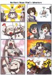  &gt;_&lt; 4koma =_= airfield_hime black_hair brown_hair c: closed_eyes comic dekopin dress enemy_aircraft_(kantai_collection) gooster hakama highres hug japanese_clothes kaga_(kantai_collection) kantai_collection long_hair multiple_4koma muneate nagato_(kantai_collection) northern_ocean_hime petting re-class_battleship seaport_hime shinkaisei-kan side_ponytail silent_comic tasuki tears translation_request white_dress white_hair white_skin 