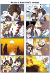  ! ... /\/\/\ 4koma akagi_(kantai_collection) anchor_hair_ornament brown_eyes brown_hair comic dragon_ball dress enemy_aircraft_(kantai_collection) gooster hair_ornament hairband highres horns kaga_(kantai_collection) kantai_collection mittens multiple_4koma northern_ocean_hime rensouhou-chan shimakaze_(kantai_collection) shinkaisei-kan side_ponytail silent_comic white_dress white_hair white_skin 