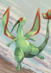  claws dragon fangs flygon flying insect pokemon pokemon_(creature) red_eyes solo tesshii_(riza4828) wings 