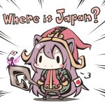  &gt;:) 1girl aoblue blush_stickers chibi commentary_request english fairy hat japanese_flag league_of_legends long_hair lulu_(league_of_legends) pix purple_hair smile staff 
