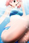  1girl absurdres bikini breasts brother_and_sister giantess highres hinata_fuyuki hinata_natsumi keroro_gunsou kuraigts large_breasts siblings swimsuit 