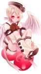  1boy absurdres angel_wings hat heart high_heels highres male_focus nipponia_nippon original pink_eyes shorts simple_background solo white_background wings 