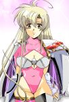  1girl blonde_hair commentary_request hikaru_(mikan0407) langrisser leotard long_hair riana_(langrisser) 