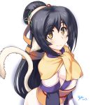  1girl animal_ears black_hair brown_eyes kuon_(utawareru_mono) long_hair nishiumi_yuuta solo tail utawareru_mono utawareru_mono:_itsuwari_no_kamen very_long_hair 