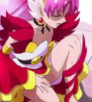  1girl akagi_towa choker closed_eyes cure_scarlet go!_princess_precure haruyama_kazunori kneeling long_hair magical_girl pink_hair precure solo 