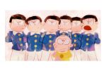  6+boys angry arms_behind_back bald black_hair bowl_cut brothers chibita child choromatsu facial_mark height_difference ichimatsu jyushimatsu karamatsu male_focus matching_outfit mituna_(mituna2525) multiple_boys oldschool osomatsu-kun osomatsu_(osomatsu-kun) sextuplets siblings size_difference sketch todomatsu windowboxed 