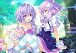  2girls absurdres game_cg girls highres long_hair multiple_girls neptune_(choujigen_game_neptune) neptune_(series) noire official_art pururut sitting sitting_on_person tsunako 