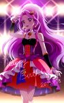  aikatsu! blush dress kanzaki_mizuki long_hair ponytail purple_eyes smile violet_hair 