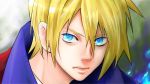  1boy alfonso_san_valiante blonde_hair blue_eyes garo:honoo_no_kokuin garo_(series) male_focus short_hair solo spiky_hair upper_body vest 