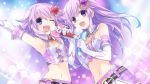  2girls absurdres game_cg hair_ornament heart highres long_hair multiple_girls nepgear neptune_(choujigen_game_neptune) neptune_(series) official_art purple_hair tsunako violet_eyes 