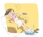  ai!_mai!_main! brown_hair child cooking_idol_ai!_mai!_main! couch fukuhara_haruka hiiragi_main hiiragi_mine nse seiyuu sitting socks television translated 