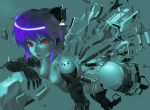  cyberpunk ghost_in_the_shell kusanagi_motoko mecha_musume panda purple_hair red_eyes short_hair uturo 