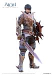  armor black_hair elyos highres male official_art shield sword weapon 