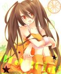  arancia brown_hair character_name ibara_riato long_hair orange_(color) orange_dress original solo twintails 