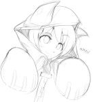  beepbeep blazblue cat_hood cosplay ears hood monochrome noel_vermillion sketch solo taokaka taokaka_(cosplay) 