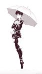  1boy fureko029 giorno_giovanna highres jojo_no_kimyou_na_bouken male_focus monochrome solo umbrella 