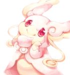  brooklet hands_on_own_cheeks hands_on_own_face looking_at_viewer mega_audino mega_pokemon no_humans pokemon pokemon_(creature) pokemon_(game) pokemon_oras red_eyes simple_background smile white_background 