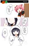  2girls akemi_homura black_hair bow english ghost ghost_costume hair_ribbon hairband halloween halloween_costume jack-o&#039;-lantern kaname_madoka long_hair mahou_shoujo_madoka_magica multiple_girls pumpkin ribbon silverxp tagme twintails 