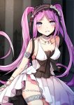  1girl accessories dress euryale fate/grand_order fate/hollow_ataraxia fate_(series) headdress jewelry long_hair necklace purple_hair solo twintails very_long_hair violet_eyes white_dress 