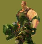  1boy aliens_vs_predator arm_cannon bengus colonial_marine cyborg dutch_schaefer muscle solo weapon 