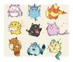  cosplay eevee espeon flareon gengar ghost glaceon grin jolteon leafeon no_humans pokemon pokemon_(creature) pokemon_(game) red_eyes smile suirerien sylveon umbreon vaporeon 