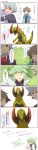  3boys absurdres brown_eyes brown_hair comic green_hair grey_hair haxorus highres long_image miyamotokannn multiple_boys n_(pokemon) no_hat poke_ball pokemon pokemon_(creature) pokemon_(game) pokemon_bw red_eyes tall_image touya_(pokemon) translation_request tsuwabuki_daigo 