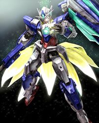  00_qan[t] flower gradient gradient_background gundam gundam_00 gundam_00_a_wakening_of_the_trailblazer highres mecha no_humans revision sparkle weapon 