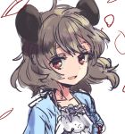  1girl alternate_costume animal_ears brown_eyes face grey_hair looking_at_viewer mouse_ears nazrin open_mouth smile solo tomobe_kinuko touhou upper_body 