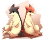  alternate_color artist_name back-to-back dated highres ivan_(ffxazq) no_humans open_mouth pokemon pokemon_(creature) quilava red_eyes shiny_pokemon sitting smile 
