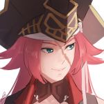  1girl amino_(tn7135) aqua_eyes fate/extra fate_(series) hat lips long_hair pink_hair pirate_hat rider_(fate/extra) simple_background solo white_background 
