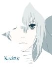  1girl face highres kaine_(nier) nier short_hair solo white_hair 