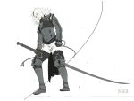  1boy highres nier nier_(young) short_hair solo sword weapon white_hair 