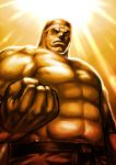  1boy belt clenched_hand closed_eyes daimon_gorou hachimaki headband male_focus manly muscle pectorals ryuuko_no_ken sawao shirtless solo the_king_of_fighters upper_body 
